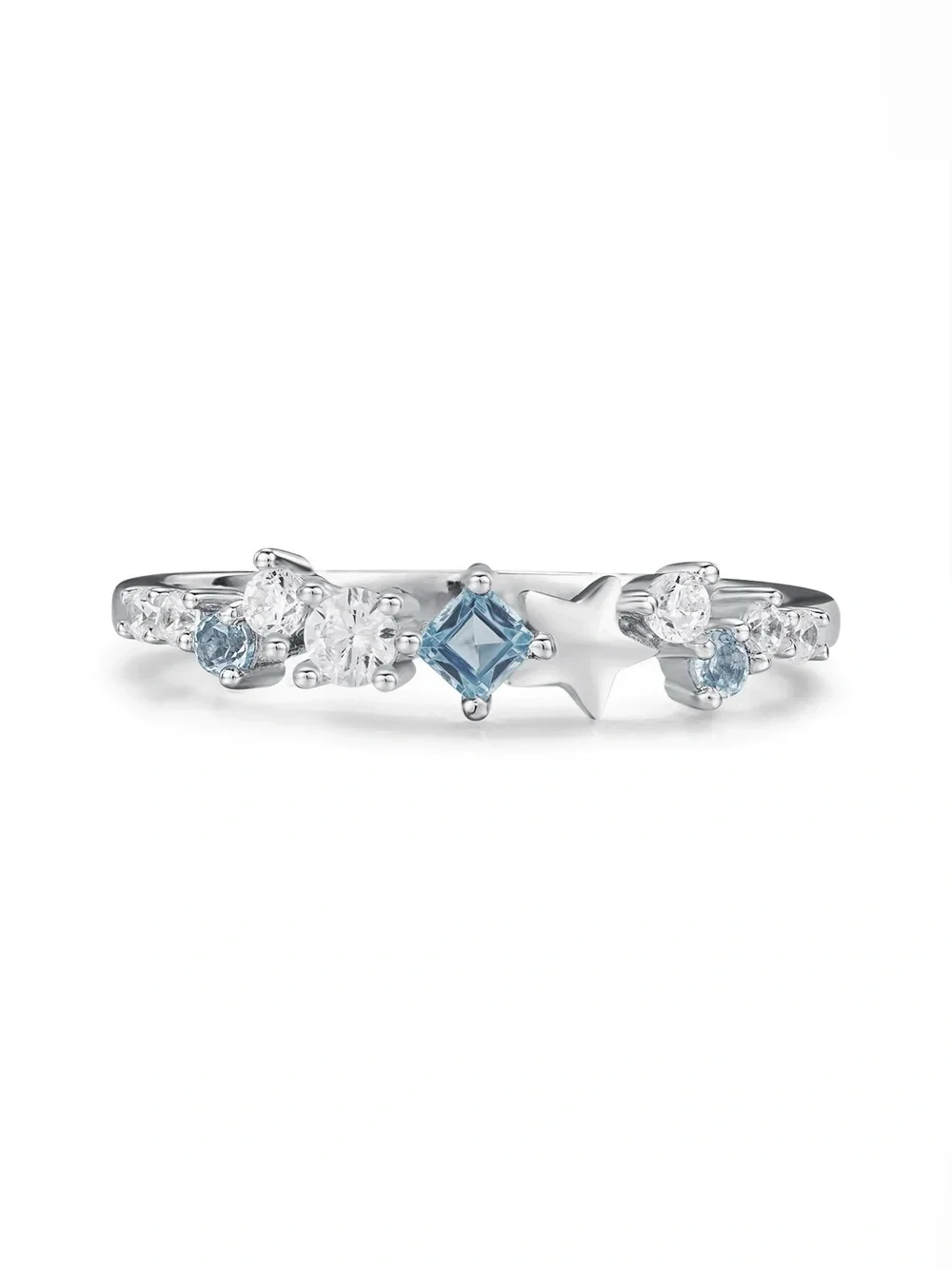 Star Inlaid Zircon Ring